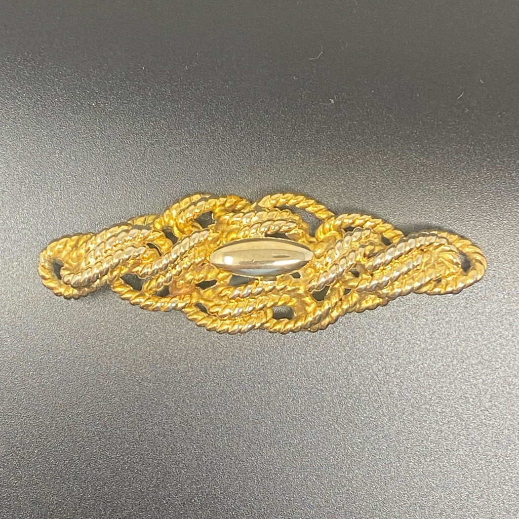 Givenchy Vintage Pre-Owned 1980s Tangled Rope Brooch Pin In Gold Tone 85$